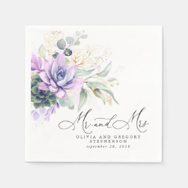 Guardanapo De Papel Suculentos Dourados Greenery Elegante Boho Casamen