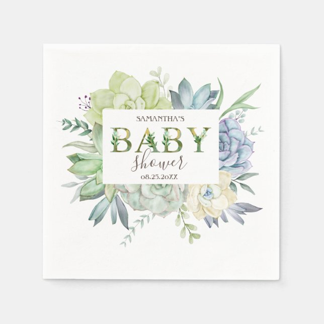 Guardanapo De Papel Sucultivos Cactus Caquosos Caquinhos Cólidos (Frente)