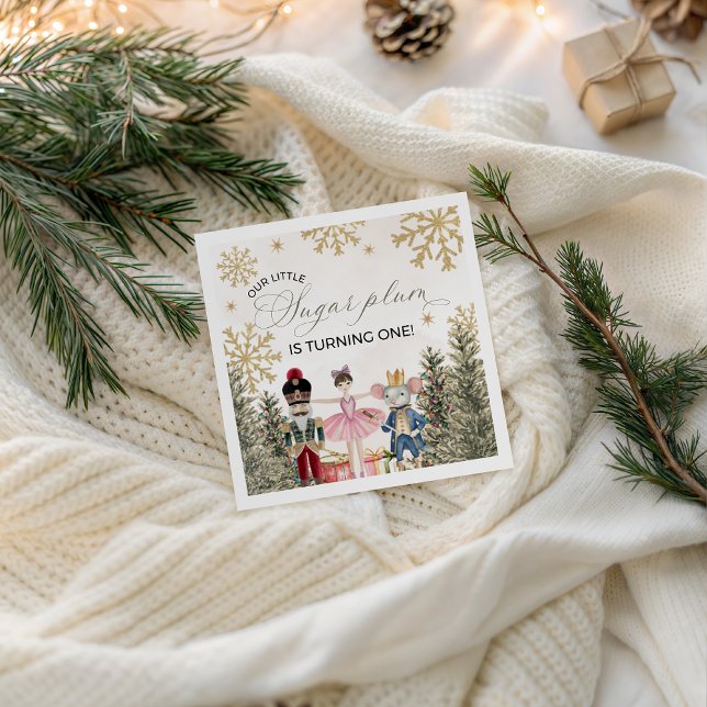 Guardanapo De Papel Sugar Plum Nutcracker Party Napkin (Criador carregado)