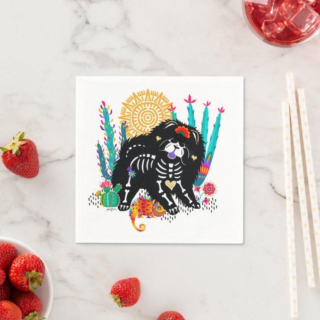 Guardanapo De Papel SUGARSKULL NIRVANA Cão-da-índia halloween (Insitu)