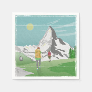 Guardanapo De Papel suiça de poster de viagens matterhorn