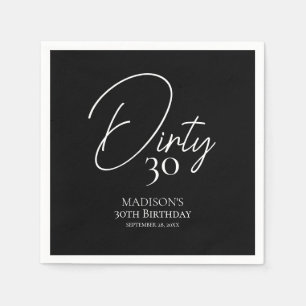 Guardanapo De Papel Sujo 30 30 preto e branco Aniversário