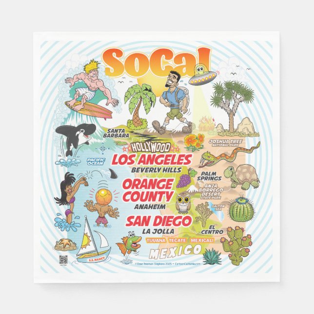 Guardanapo De Papel Sul da Califórnia (Frente)