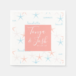 Guardanapo De Papel Summer Beach Ocean Starfish Abstrato