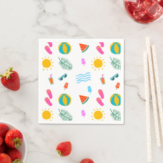 Guardanapo De Papel Summer Beach Patterno Paper Napkin