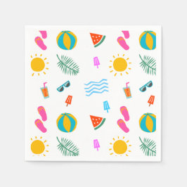 Guardanapo De Papel Summer Beach Patterno Paper Napkin