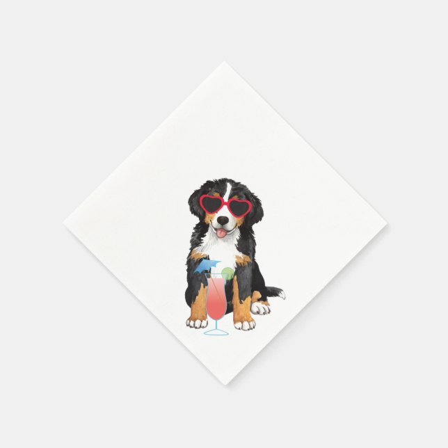 Guardanapo De Papel Summer Bernese Mountain Dog (Canto)