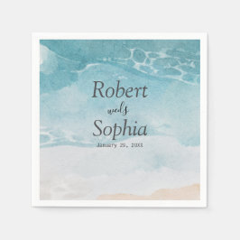 Guardanapo De Papel Summer Blue Beach Wedding