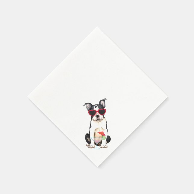 Guardanapo De Papel Summer Boston Terrier (Canto)
