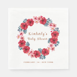 Guardanapo De Papel Summer Floral Wreath Chá de fraldas