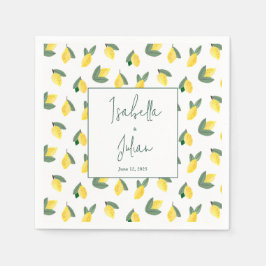 Guardanapo De Papel Summer Lemon Itália Casamento Amarelo branco