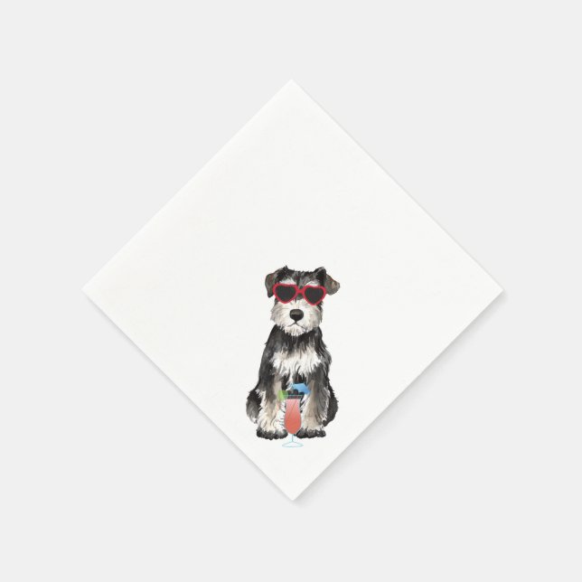 Guardanapo De Papel Summer Miniature Schnauzer Napkins (Canto)