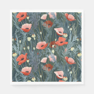 Guardanapo De Papel Summer Red Poppy Meadow
