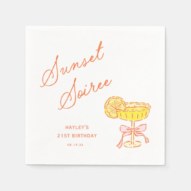 Guardanapo De Papel Summer Sunset Soiree Party (Frente)