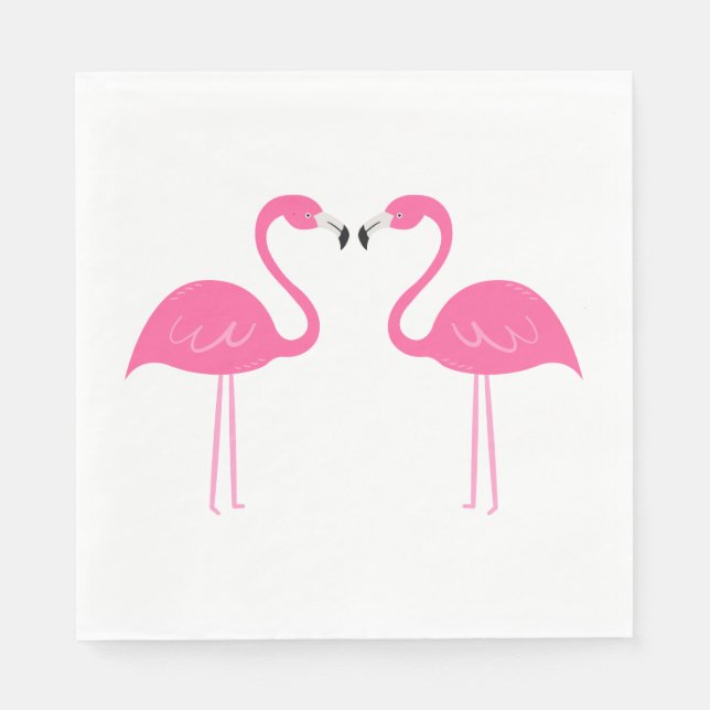 Guardanapo De Papel Summer Tropical Beach Weding Pink Flamingo (Frente)