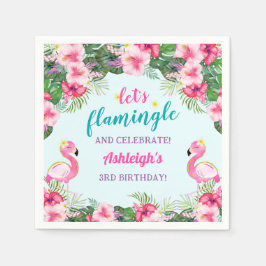 Guardanapo De Papel Summer Tropical Flamingo Birthday