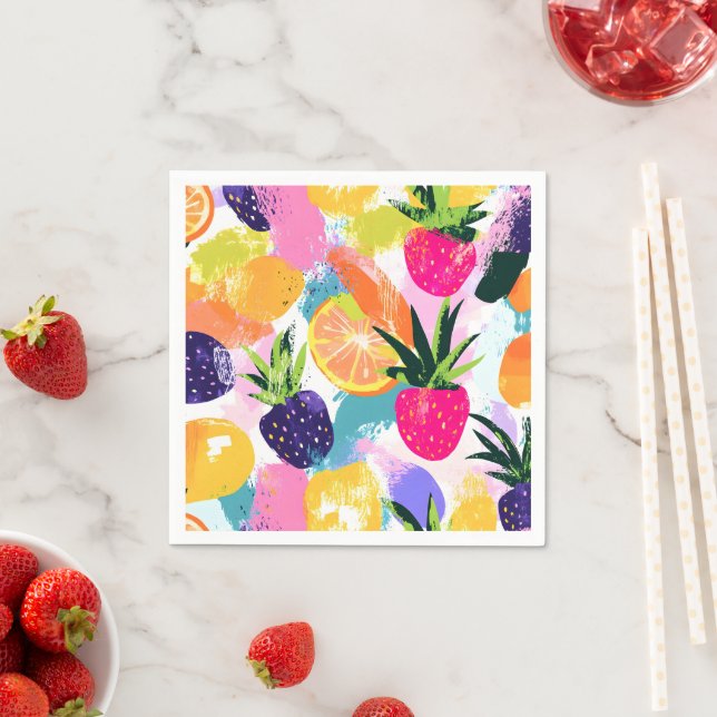 Guardanapo De Papel Summer Tropical Fruta Fiesta (Insitu)