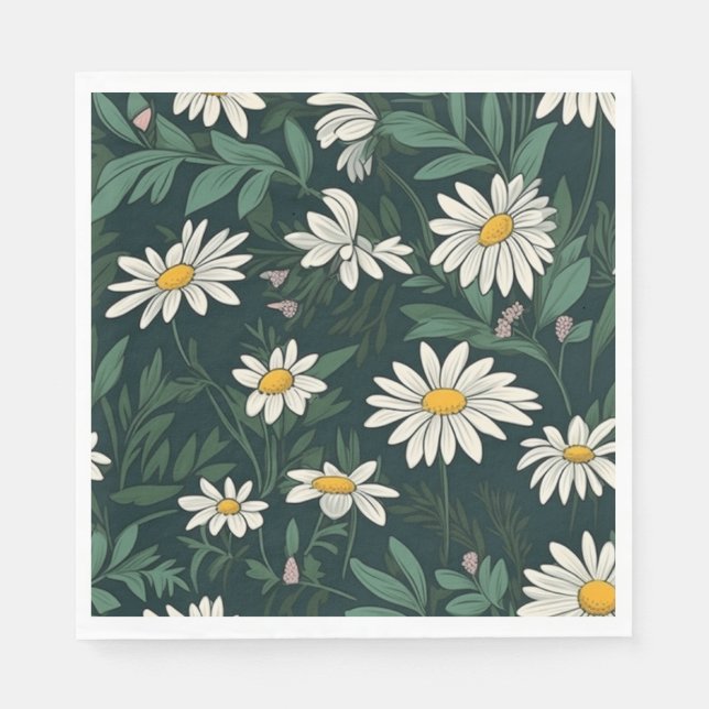Guardanapo De Papel Summer White Daisy Meadow (Frente)
