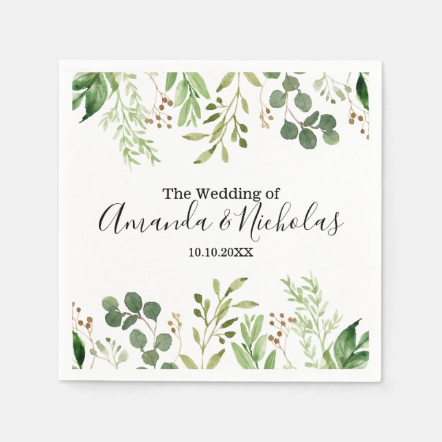 Guardanapo De Papel Summer Wild Meadow | Casamento verde (Frente)