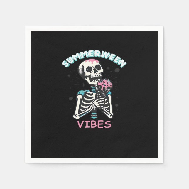 Guardanapo De Papel Summerentre Vibes Spooky Summer Pumpkin Clássico (Frente)