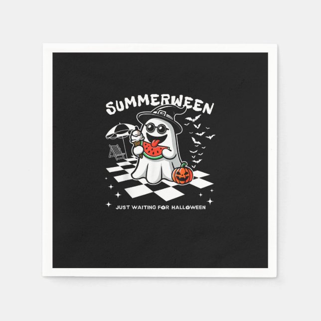 Guardanapo De Papel Summerwin Spooky Halloween Summer Vibes Pumpkin G (Frente)