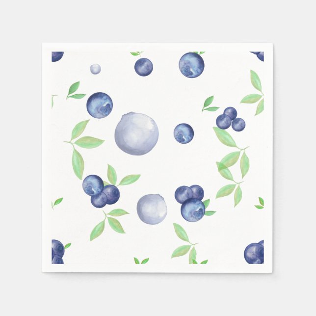 Guardanapo De Papel Summery Watercolor Blueberry (Frente)