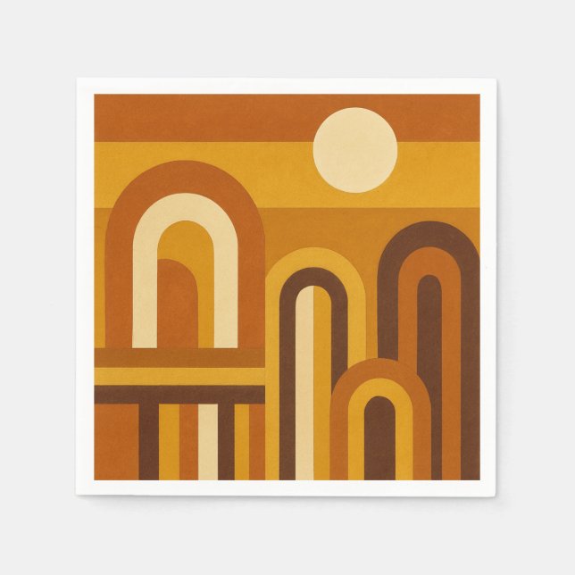 Guardanapo De Papel Sun & Arches Mid Century Modern Geometric Design (Frente)