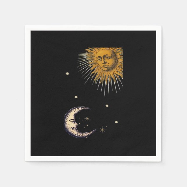 Guardanapo De Papel Sun e Moon 90s Whimsigoth Design (Frente)