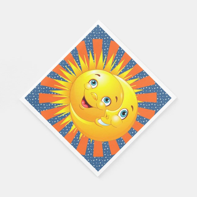 Guardanapo De Papel Sun Moon Stars Paper Napkins (Quina)