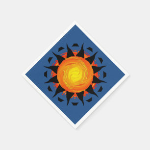 Guardanapo De Papel Sun tribal no azul
