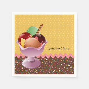 Guardanapo De Papel Sundae * escolha a cor do fundo