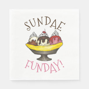 Guardanapo De Papel SUNDAE FUNDAY Banana Sorvete social