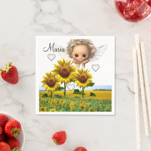 Guardanapo De Papel Sunflower Angels Paper Napkins