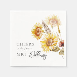 Guardanapo De Papel Sunflower Boho Wildflower Chá de panela moderno