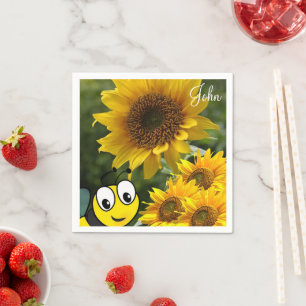 Guardanapo De Papel Sunflower Bumblebee Paper Napkins