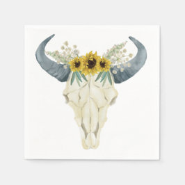 Guardanapo De Papel Sunflower e Bull Skull Napkins