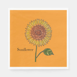 Guardanapo De Papel Sunflower Orange Paper Plate