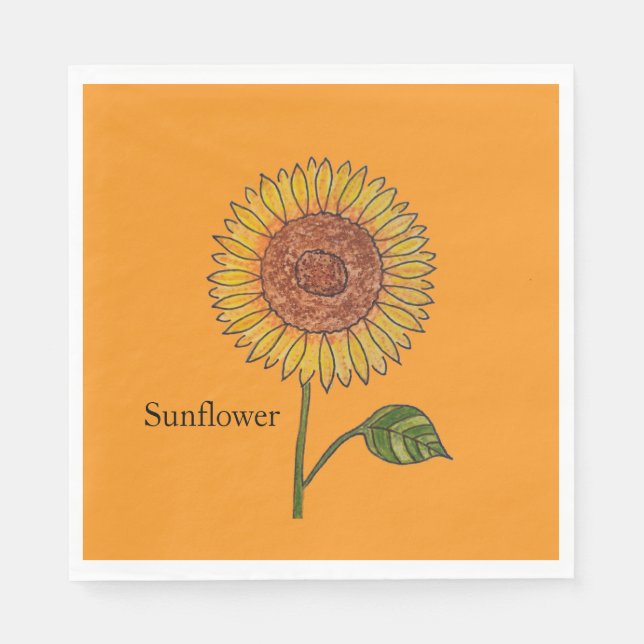 Guardanapo De Papel Sunflower Orange Paper Plate (Frente)