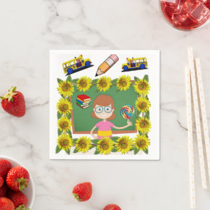 Guardanapo De Papel Sunflower Teacher Paper Napkins