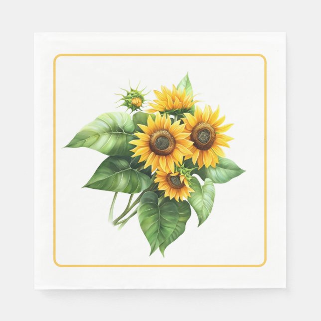 Guardanapo De Papel Sunflowers Paper Napkins (Frente)