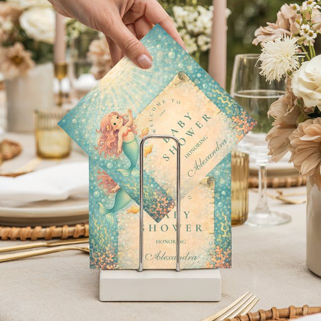 Guardanapo De Papel Sunlit Mermaid Reef Baby Shower (Criador carregado)
