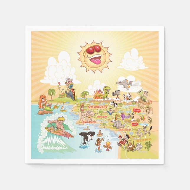 Guardanapo De Papel Sunny California Paper Napkin (Frente)