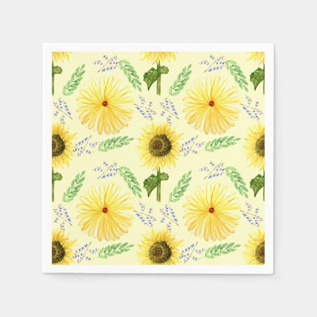 Guardanapo De Papel Sunny Floral Pattern Napkins (Frente)