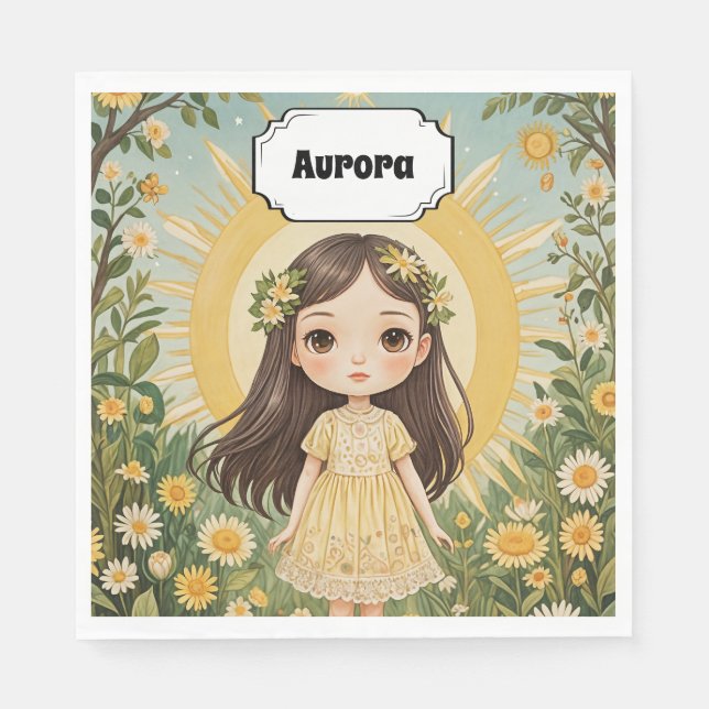 Guardanapo De Papel Sunny Serenade Personalizada (Frente)