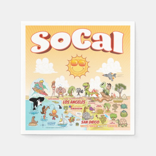 Guardanapo De Papel Sunny SoCal Napkins (Frente)