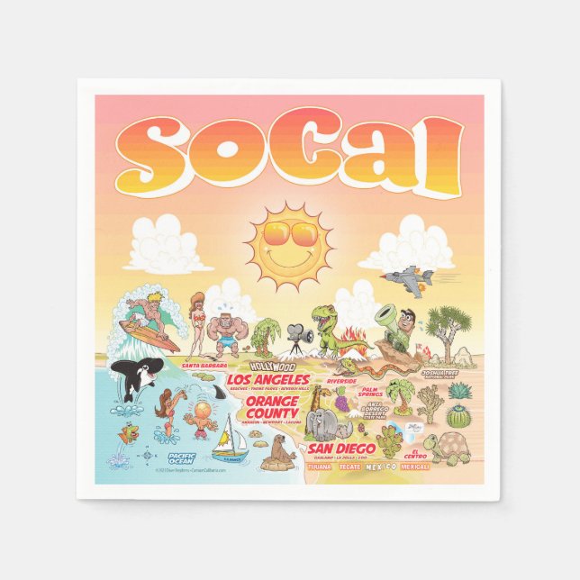 Guardanapo De Papel Sunny SoCal Napkins (Frente)