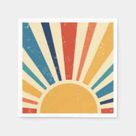 Guardanapo De Papel Sunrise I Retro Sun I Boho Sunshine