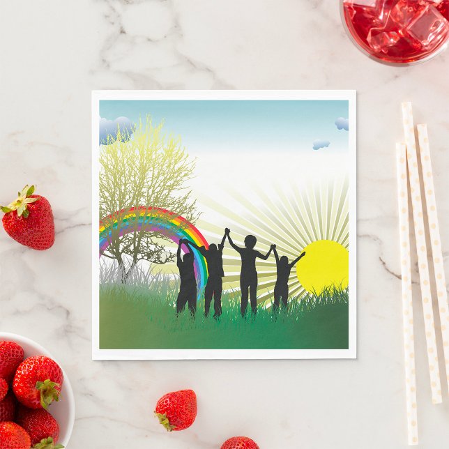 Guardanapo De Papel Sunrise Rainbow Children (Criador carregado)