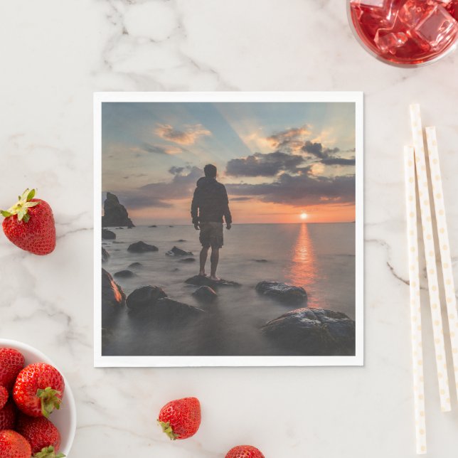 Guardanapo De Papel Sunset Beach Standard Luncheon Paper Napkins 32 (Insitu)