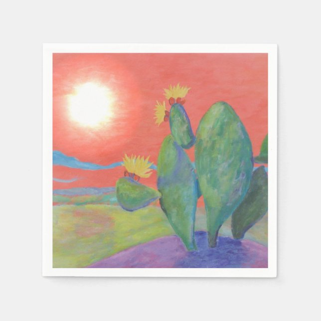 Guardanapo De Papel Sunset Cactus Napkin (Frente)